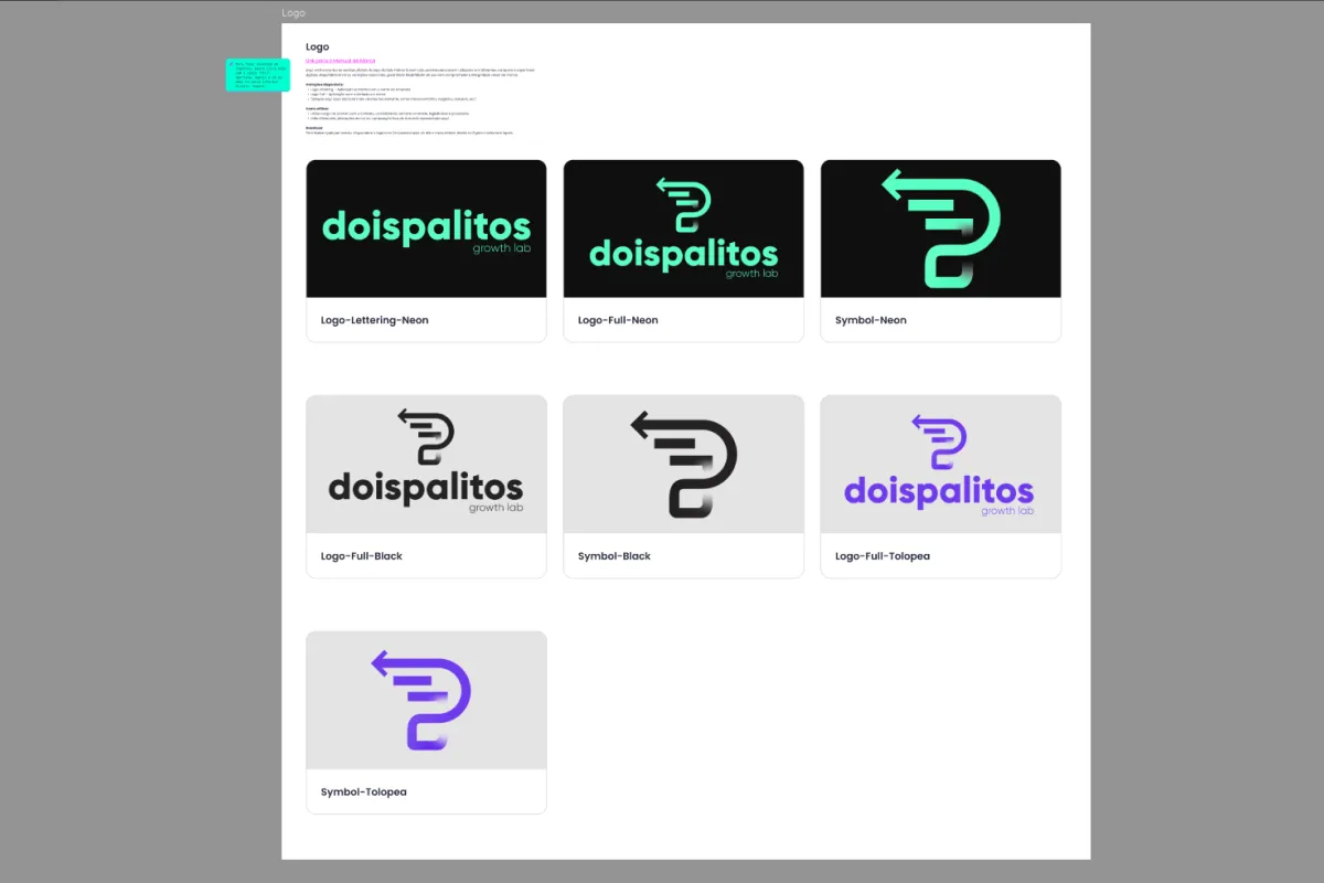 Diretrizes de brand da Dois Palitos no Bit System