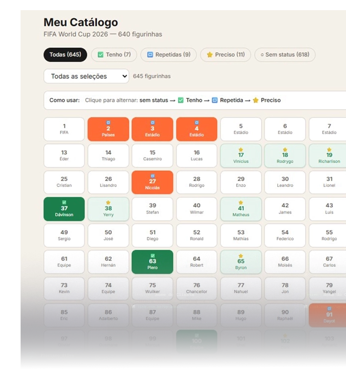 Mercado das Figurinhas — Produto digital para troca de figurinhas